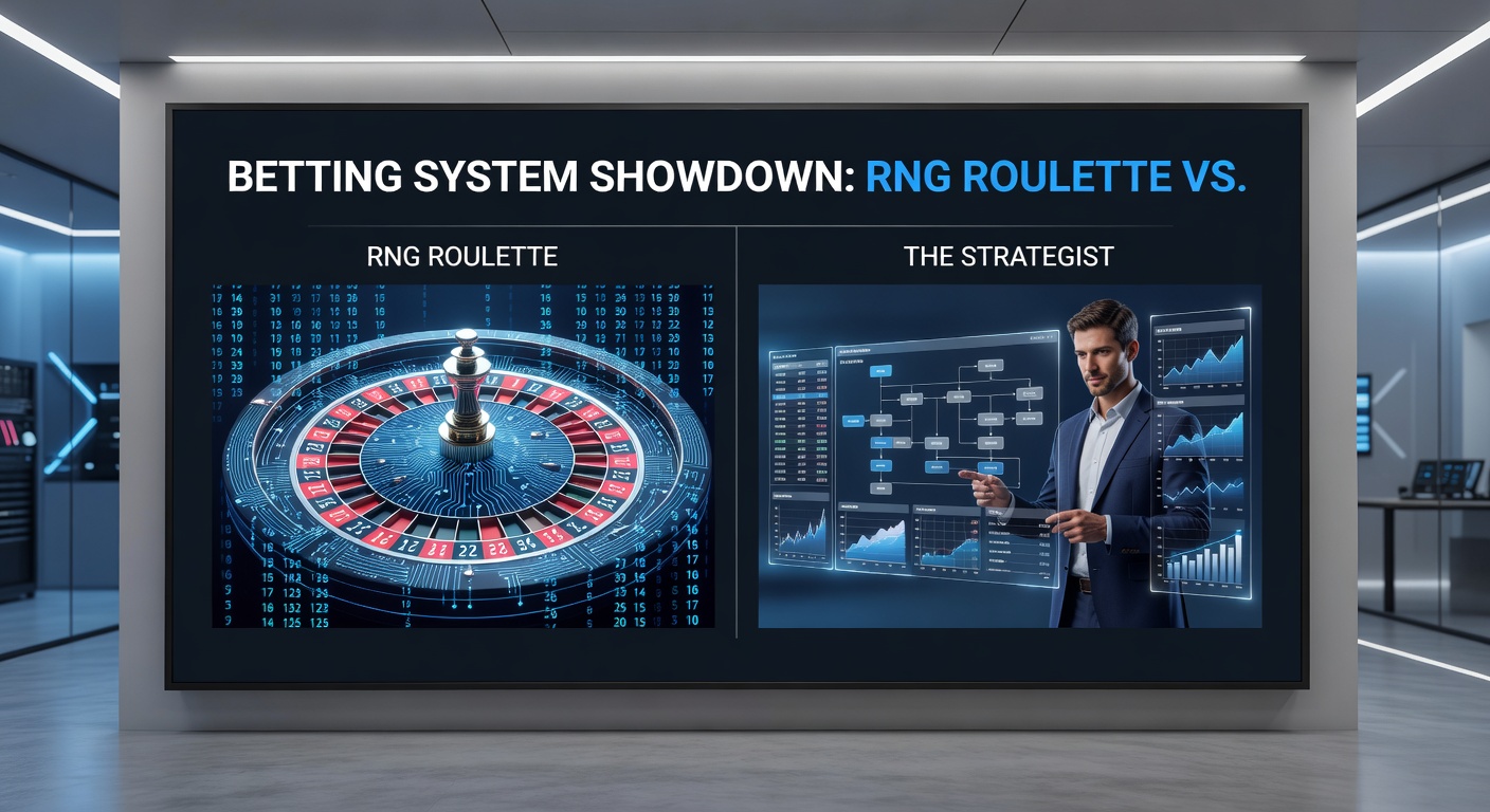Grafikvergleich von Wettsystem-Performances in RNG- und Live-Roulette mit Balkendiagrammen und Roulette-Rädern