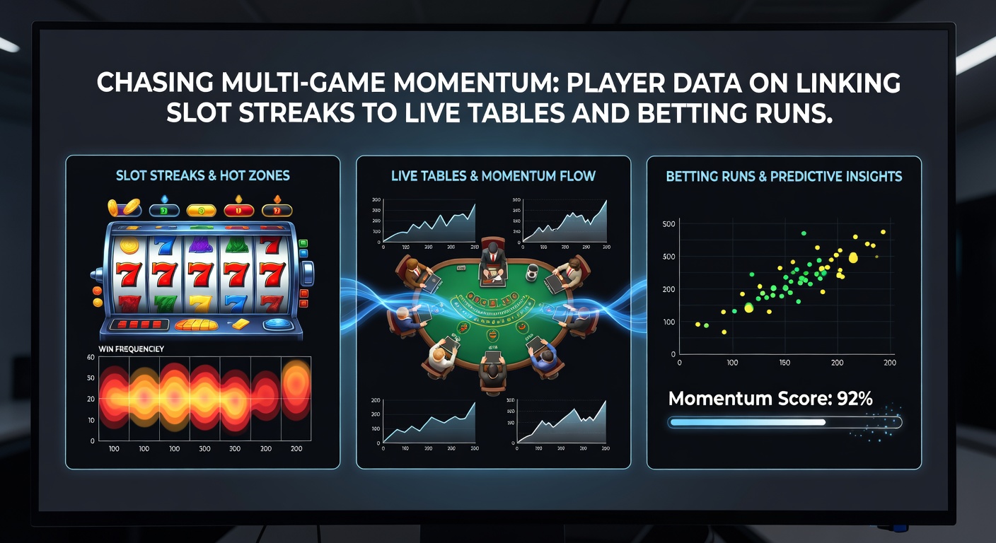Grafik zeigt Spieler, die von Slot-Maschinen zu Live-Tischen und Wettoptionen wechseln, mit aufsteigenden Gewinnkurven