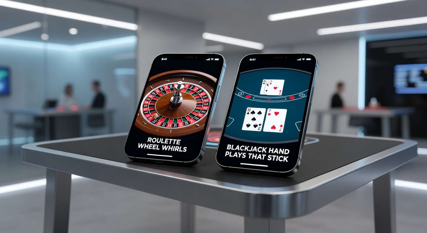 Blackjack-Hand auf Mobile-App mit Strategie-Overlay und Touch-Kartenverteilung