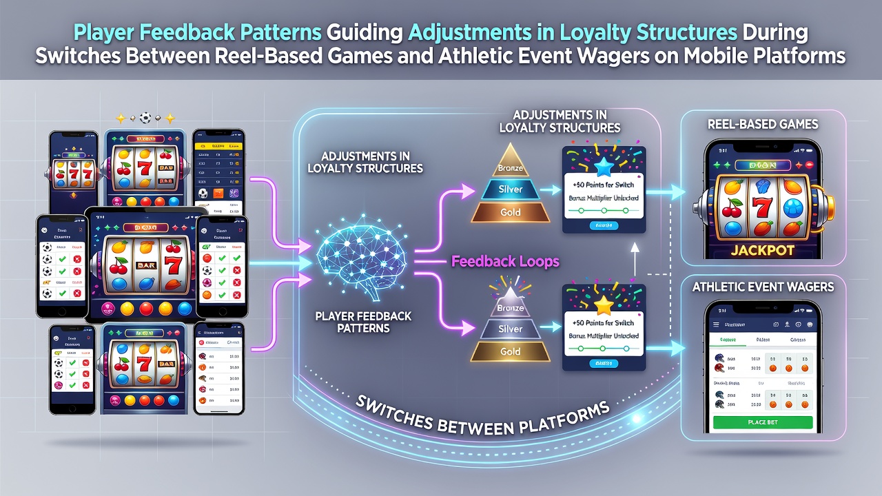 Darstellung von mobilen Casino-Übergängen zwischen Slots und Sportwetten mit Fokus auf Treueprogramme